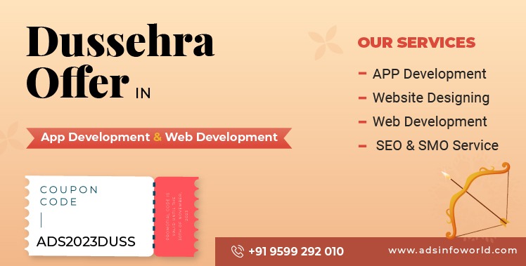 Dussehra Offer in App Development and Web Development in India | Code (ADS2023DUSS)